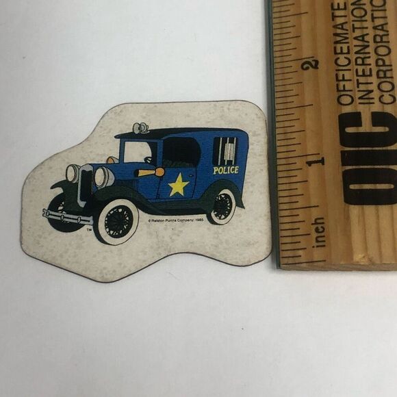 vintage 1985 cookie crisp magnet police vehicle cereal premium paper magnet - Picture 3 of 6